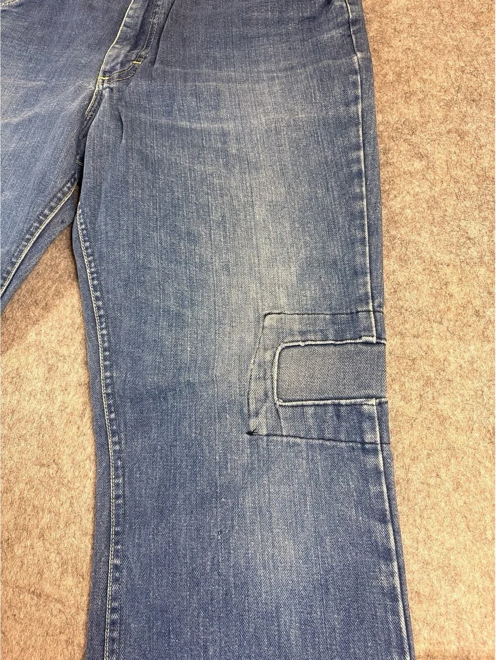 Vintage 70s Lee Riders Flare Jeans 36x28 Medium Wash USA Talon Zip Denim
